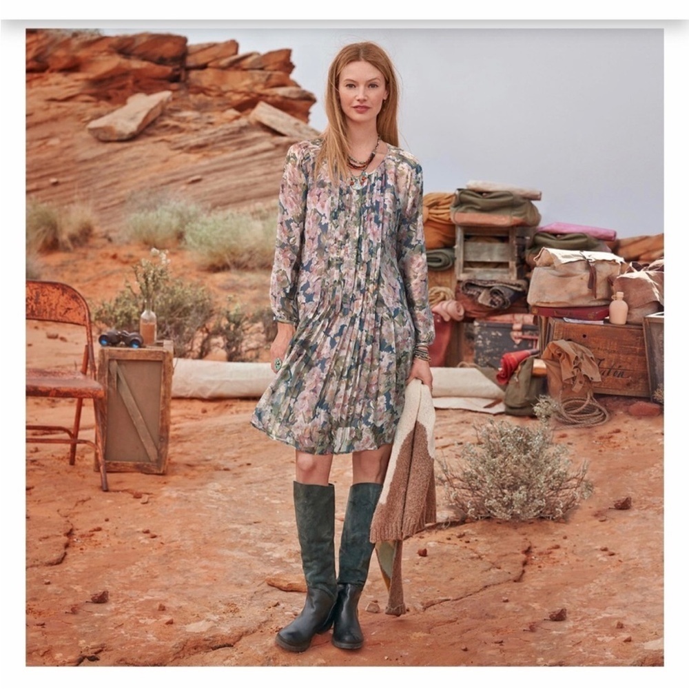 NEW Sundance Silk Province Rose Sheer Floral Prairie Dress size Medium
